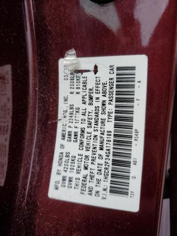 Photo 12 VIN: 1HGCR2F34GA178189 - HONDA ACCORD LX 