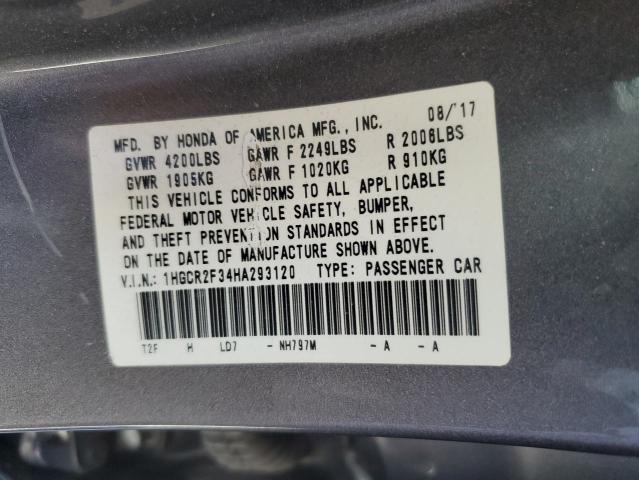 Photo 11 VIN: 1HGCR2F34HA293120 - HONDA ACCORD LX 