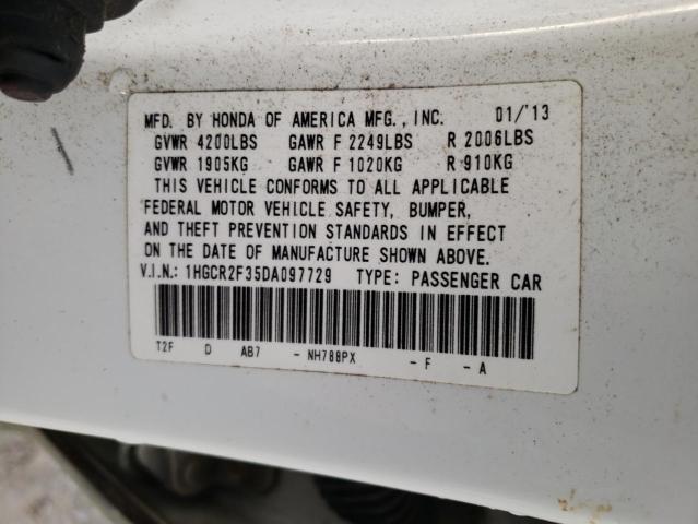 Photo 9 VIN: 1HGCR2F35DA097729 - HONDA ACCORD LX 