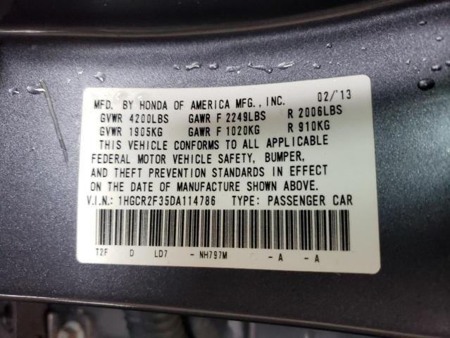 Photo 9 VIN: 1HGCR2F35DA114786 - HONDA ACCORD LX 