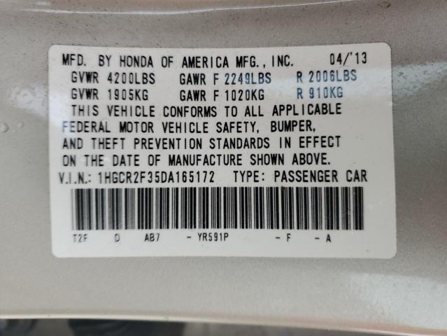 Photo 12 VIN: 1HGCR2F35DA165172 - HONDA ACCORD LX 