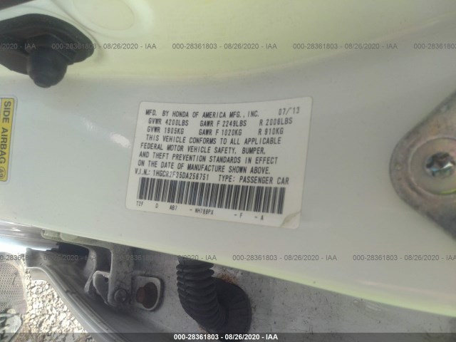 Photo 8 VIN: 1HGCR2F35DA256751 - HONDA ACCORD SDN 