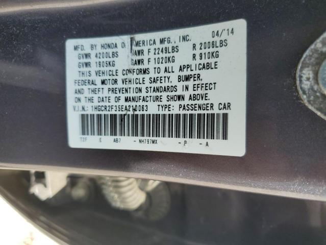 Photo 12 VIN: 1HGCR2F35EA210063 - HONDA ACCORD LX 