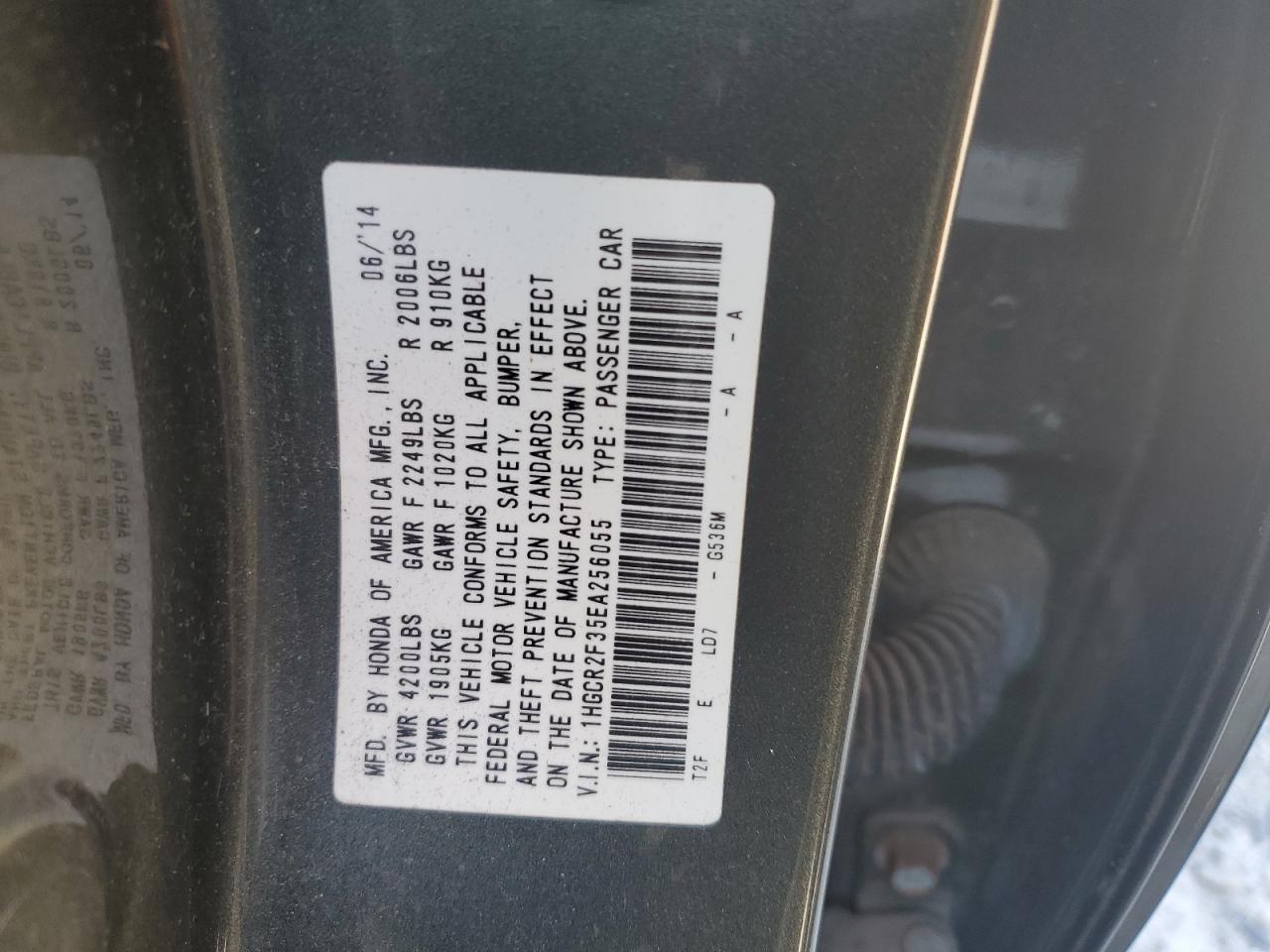 Photo 11 VIN: 1HGCR2F35EA256055 - HONDA ACCORD 