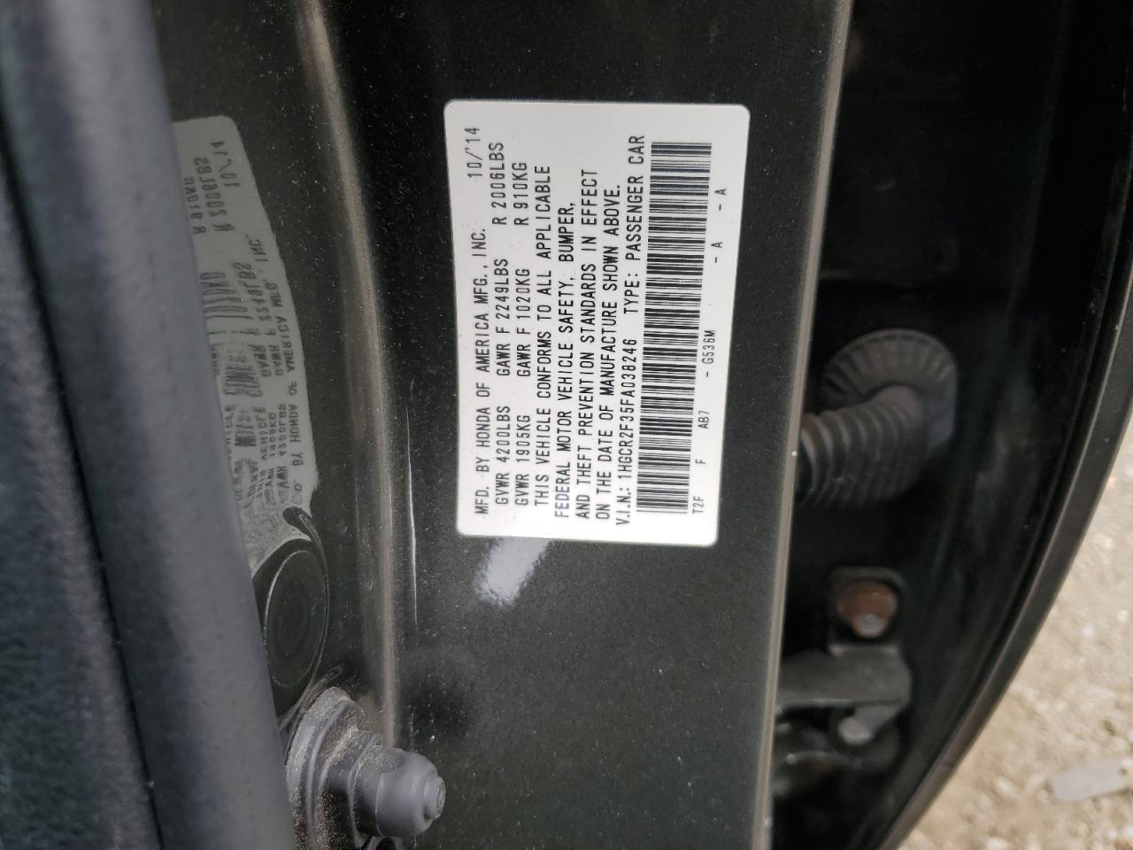 Photo 11 VIN: 1HGCR2F35FA038246 - HONDA ACCORD 