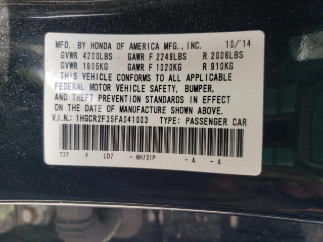 Photo 12 VIN: 1HGCR2F35FA041003 - HONDA ACCORD LX 