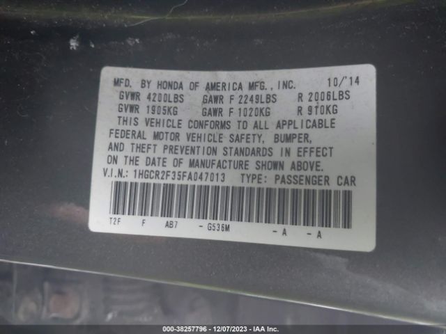 Photo 8 VIN: 1HGCR2F35FA047013 - HONDA ACCORD 