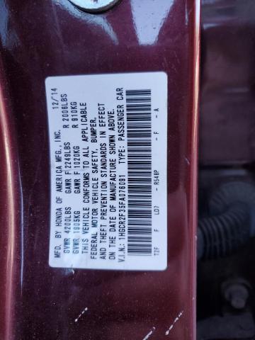 Photo 11 VIN: 1HGCR2F35FA076091 - HONDA ACCORD LX 