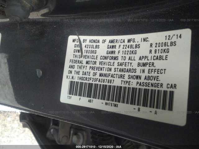 Photo 8 VIN: 1HGCR2F35FA087897 - HONDA ACCORD SEDAN 