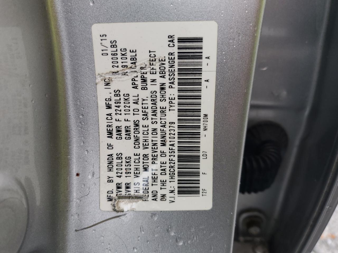 Photo 11 VIN: 1HGCR2F35FA102379 - HONDA ACCORD 