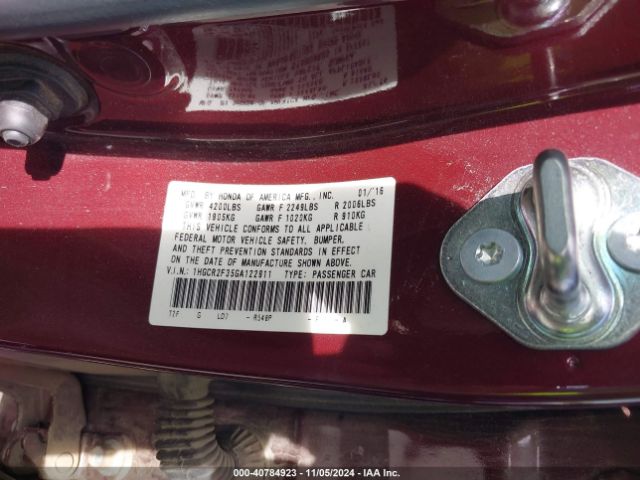 Photo 8 VIN: 1HGCR2F35GA122911 - HONDA ACCORD 