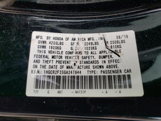 Photo 11 VIN: 1HGCR2F35GA247844 - HONDA ACCORD LX 