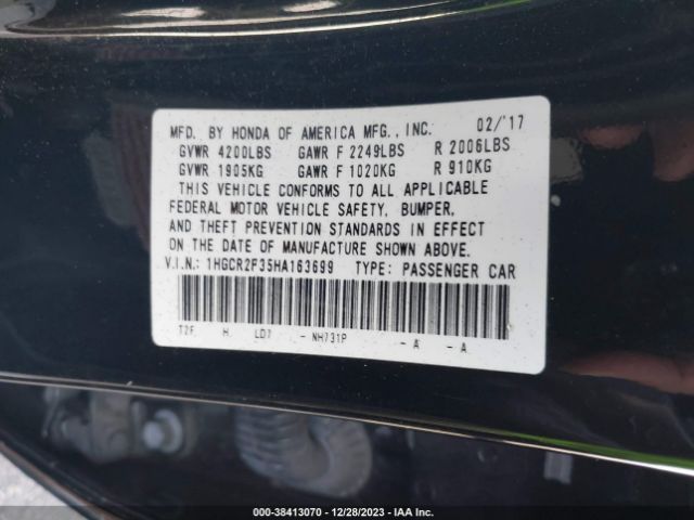 Photo 8 VIN: 1HGCR2F35HA163699 - HONDA ACCORD 