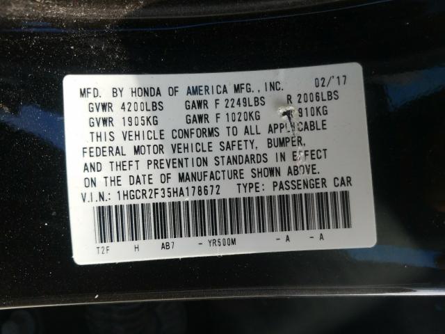 Photo 9 VIN: 1HGCR2F35HA178672 - HONDA ACCORD LX 