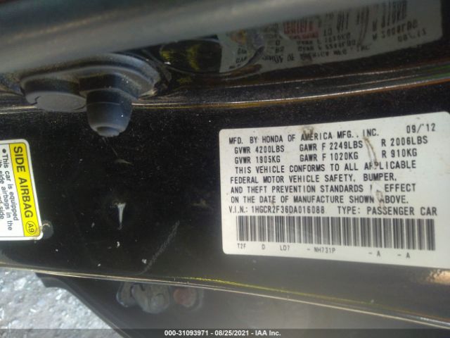 Photo 8 VIN: 1HGCR2F36DA016088 - HONDA ACCORD SDN 