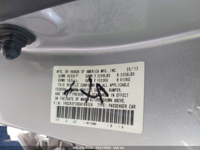 Photo 8 VIN: 1HGCR2F36DA188508 - HONDA ACCORD SDN 