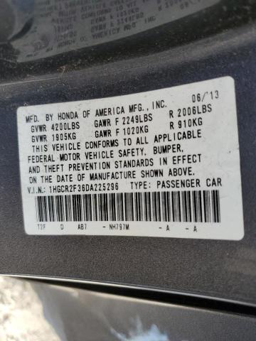 Photo 9 VIN: 1HGCR2F36DA225296 - HONDA ACCORD LX 