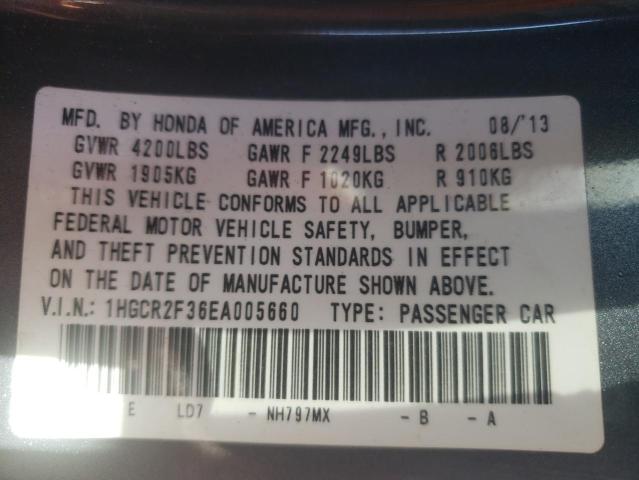 Photo 9 VIN: 1HGCR2F36EA005660 - HONDA ACCORD LX 