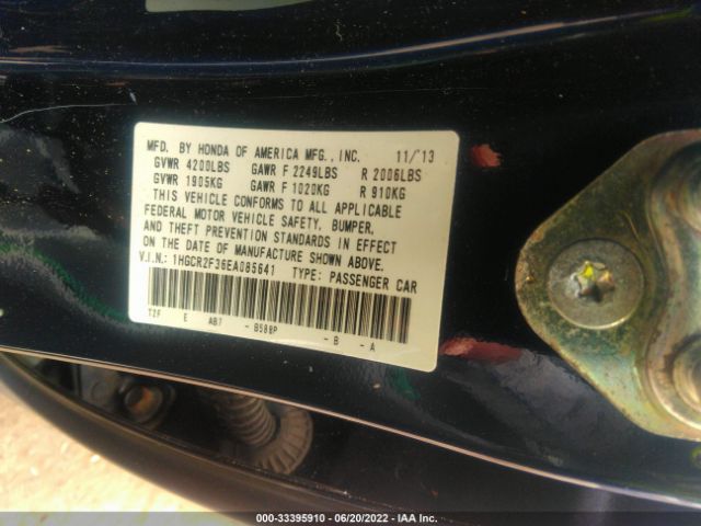 Photo 8 VIN: 1HGCR2F36EA085641 - HONDA ACCORD SEDAN 