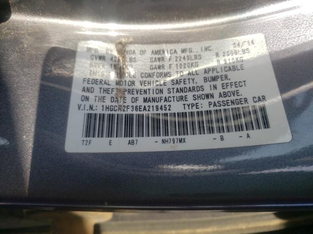 Photo 9 VIN: 1HGCR2F36EA219452 - HONDA ACCORD LX 