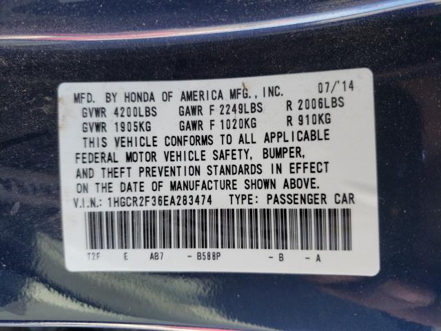 Photo 9 VIN: 1HGCR2F36EA283474 - HONDA ACCORD LX 