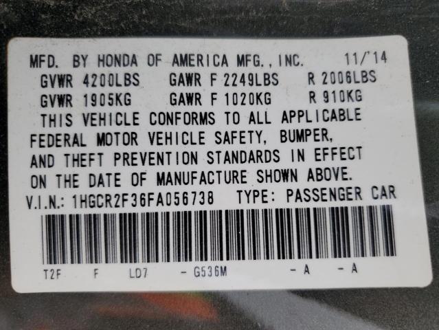 Photo 12 VIN: 1HGCR2F36FA056738 - HONDA ACCORD 