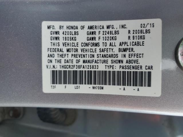 Photo 11 VIN: 1HGCR2F36FA125833 - HONDA ACCORD 