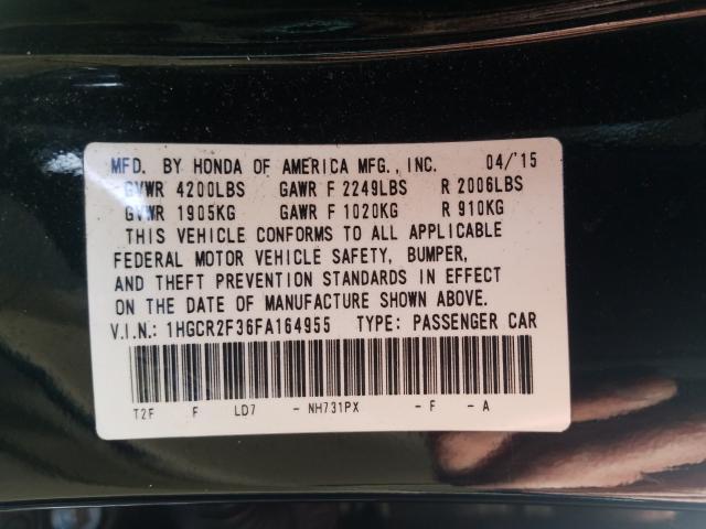 Photo 9 VIN: 1HGCR2F36FA164955 - HONDA ACCORD LX 