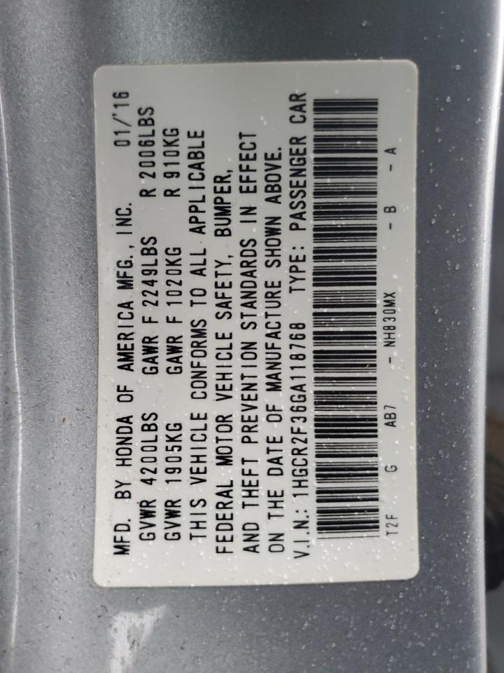 Photo 11 VIN: 1HGCR2F36GA118768 - HONDA ACCORD 