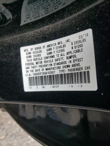 Photo 9 VIN: 1HGCR2F36GA163807 - HONDA ACCORD LX 