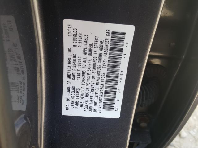 Photo 9 VIN: 1HGCR2F36GA167355 - HONDA ACCORD LX 