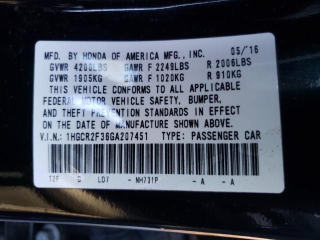 Photo 9 VIN: 1HGCR2F36GA207451 - HONDA ACCORD 