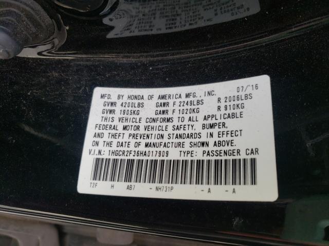 Photo 9 VIN: 1HGCR2F36HA017909 - HONDA ACCORD LX 