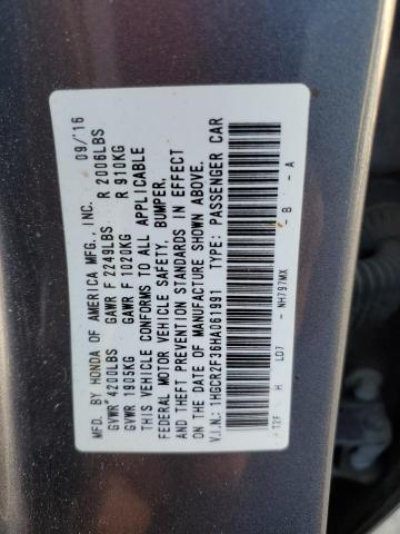 Photo 12 VIN: 1HGCR2F36HA061991 - HONDA ACCORD LX 