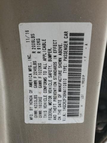 Photo 11 VIN: 1HGCR2F36HA110610 - HONDA ACCORD LX 