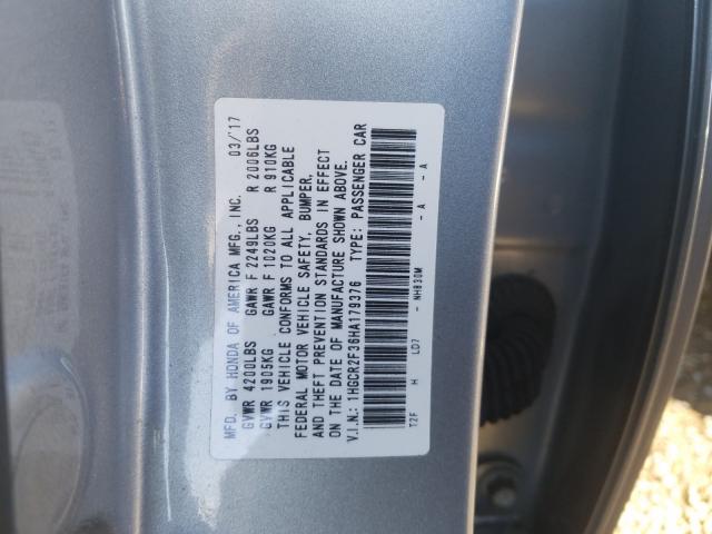 Photo 9 VIN: 1HGCR2F36HA179376 - HONDA ACCORD LX 