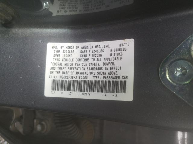 Photo 9 VIN: 1HGCR2F36HA180060 - HONDA ACCORD LX 