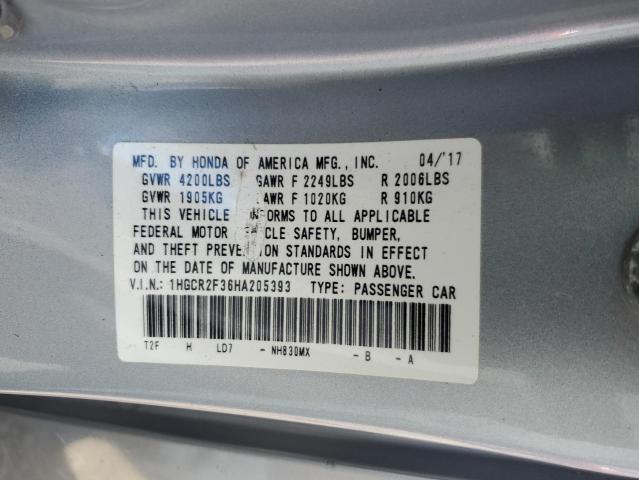 Photo 12 VIN: 1HGCR2F36HA205393 - HONDA ACCORD 