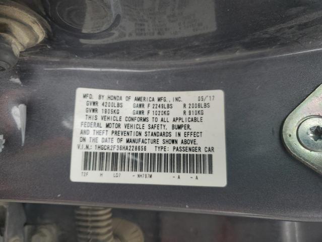 Photo 11 VIN: 1HGCR2F36HA228656 - HONDA ACCORD LX 