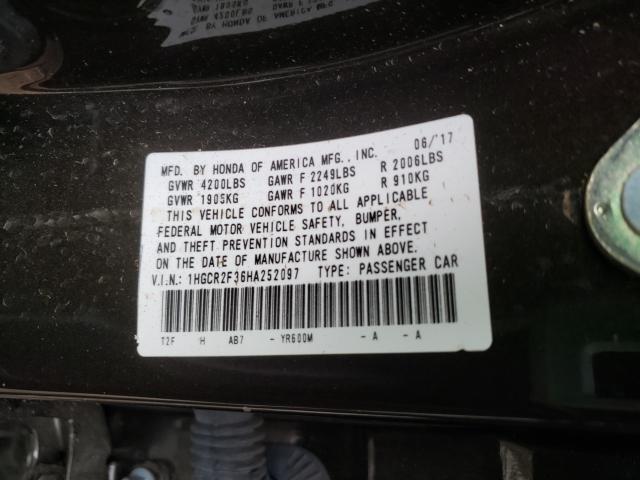 Photo 9 VIN: 1HGCR2F36HA252097 - HONDA ACCORD LX 