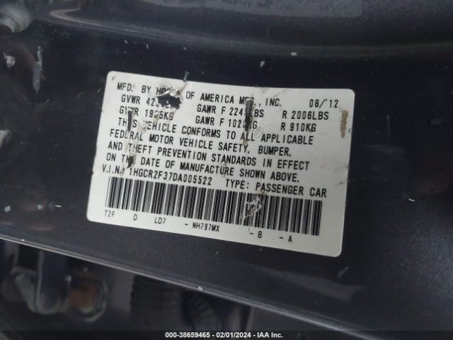 Photo 8 VIN: 1HGCR2F37DA005522 - HONDA ACCORD 