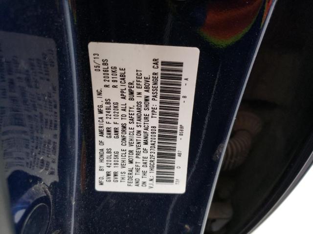 Photo 11 VIN: 1HGCR2F37DA200908 - HONDA ACCORD LX 