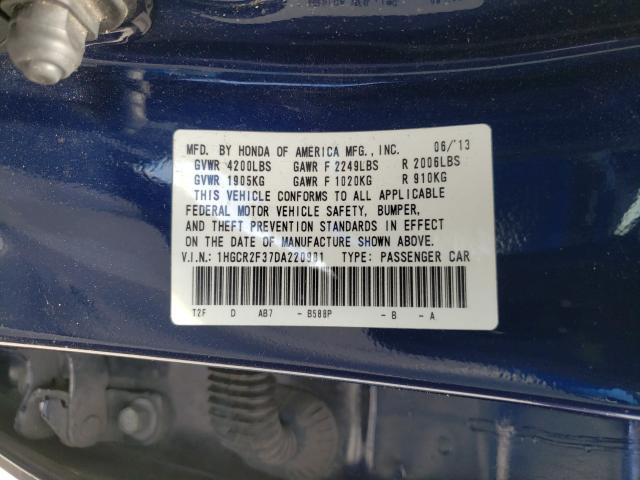 Photo 9 VIN: 1HGCR2F37DA220981 - HONDA ACCORD LX 