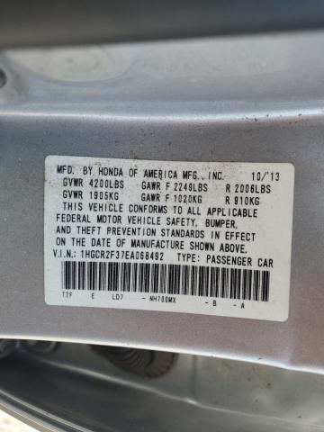 Photo 11 VIN: 1HGCR2F37EA068492 - HONDA ACCORD LX 