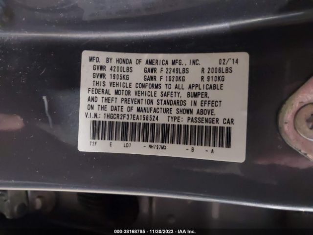 Photo 8 VIN: 1HGCR2F37EA156524 - HONDA ACCORD 