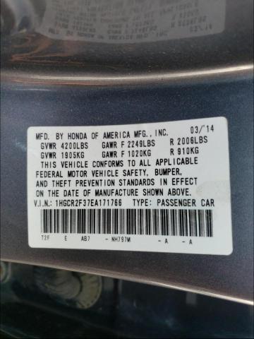 Photo 9 VIN: 1HGCR2F37EA171766 - HONDA ACCORD LX 