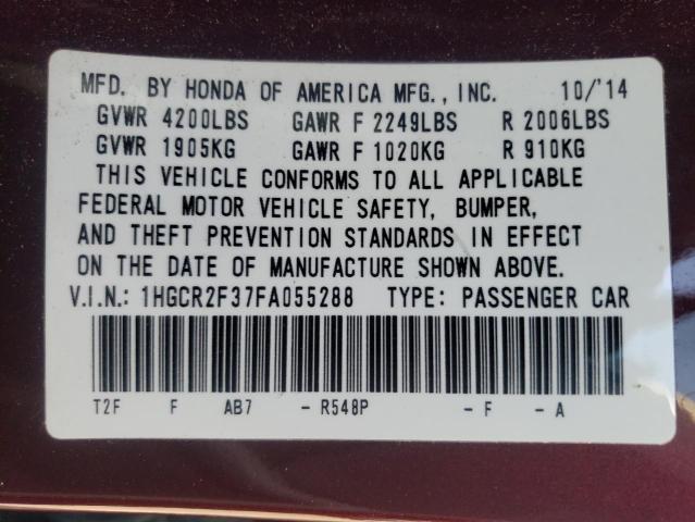 Photo 11 VIN: 1HGCR2F37FA055288 - HONDA ACCORD LX 