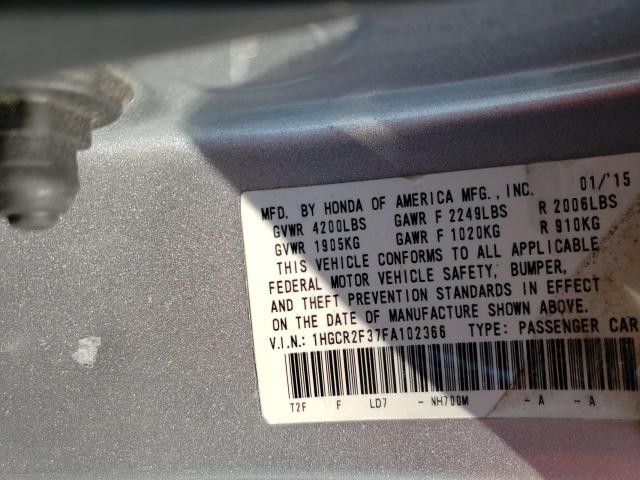 Photo 9 VIN: 1HGCR2F37FA102366 - HONDA ACCORD LX 