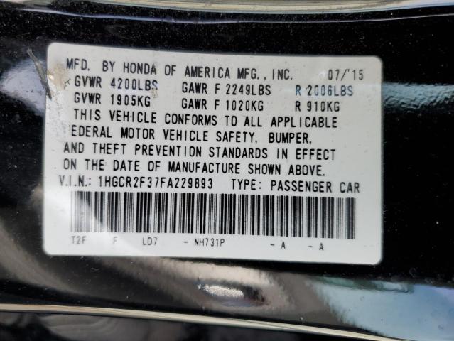 Photo 11 VIN: 1HGCR2F37FA229893 - HONDA ACCORD LX 