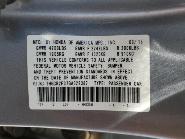 Photo 11 VIN: 1HGCR2F37GA022387 - HONDA ACCORD LX 